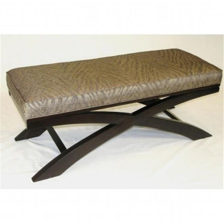 4D Concepts 4D Concepts 77520 Go Go X Bench- Metallic Woven Linen with espresso legs 77520